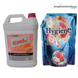  (Combo 2 túi) Giặt Hando 5L & Xả Hygiene 1.3L lưu hương dài lâu, làm sạch vết bẩn và siêu tiết kiệm 
