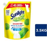  Nước rửa chén Sunlight chanh 100 mới đánh bay dầu mỡ cứng đầu túi 3.5kg 