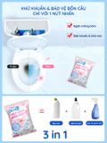  Viên thả bồn cầu CleanZ sạch khuẩn thơm mát tẩy sạch mảng bám khử mùi diệt vi khuẩn toilet thế hệ mới hương đào 50g 