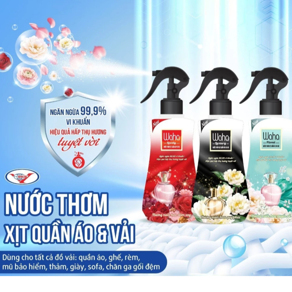  Nước xịt thơm quần áo & vải WAHA 330ML 