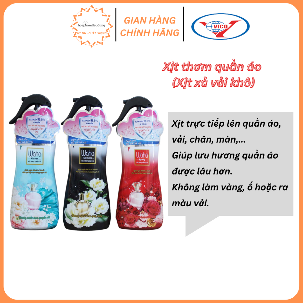  Nước xịt thơm quần áo & vải WAHA 330ML 