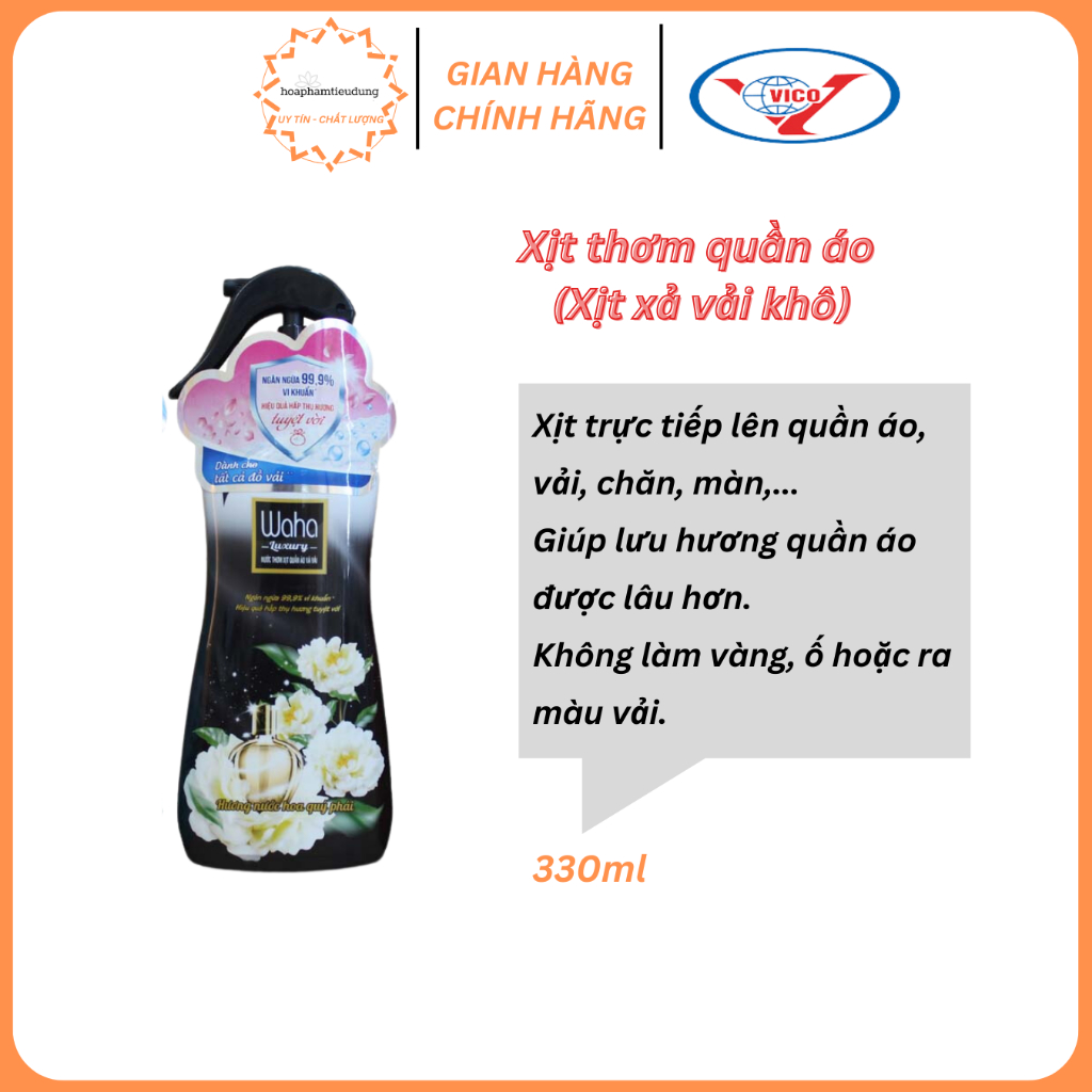  Nước xịt thơm quần áo & vải WAHA 330ML 