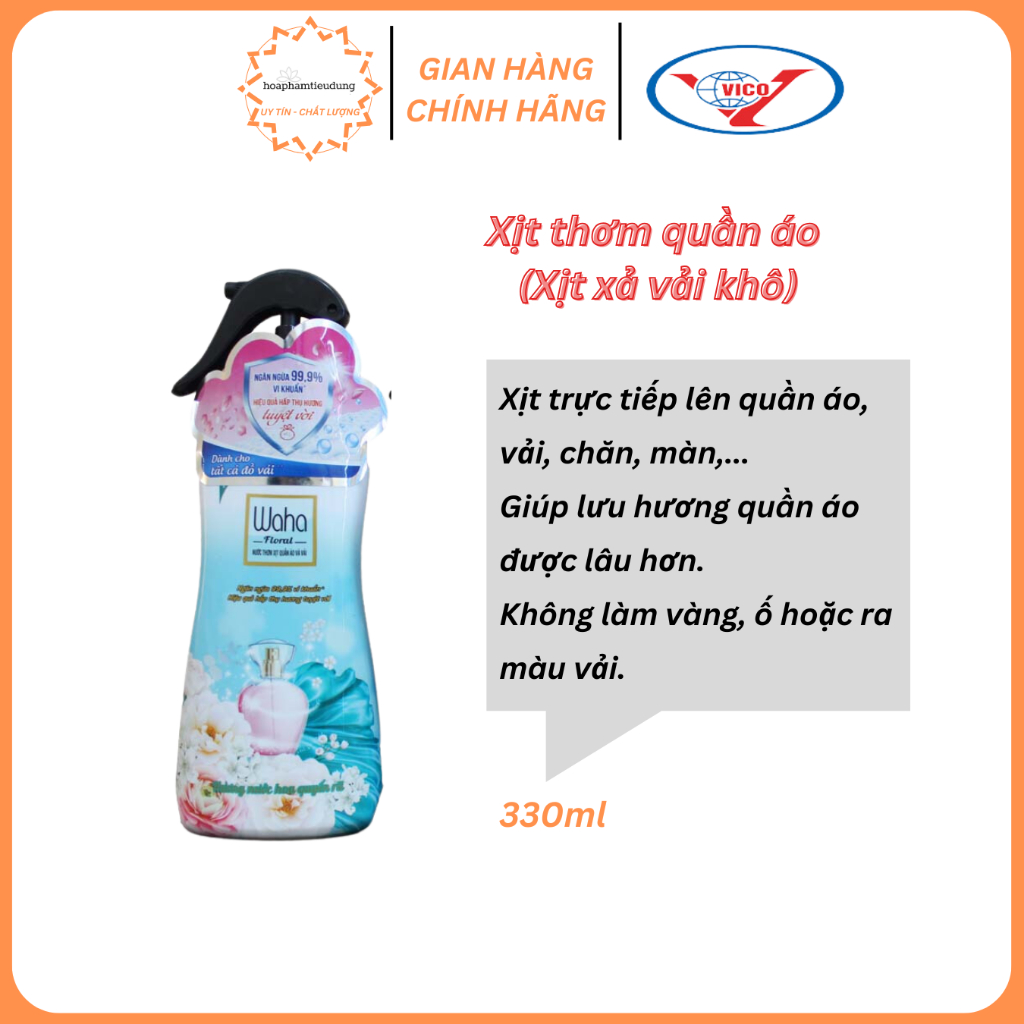  Nước xịt thơm quần áo & vải WAHA 330ML 