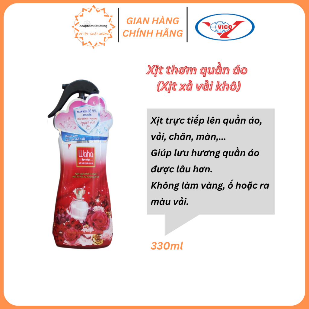  Nước xịt thơm quần áo & vải WAHA 330ML 