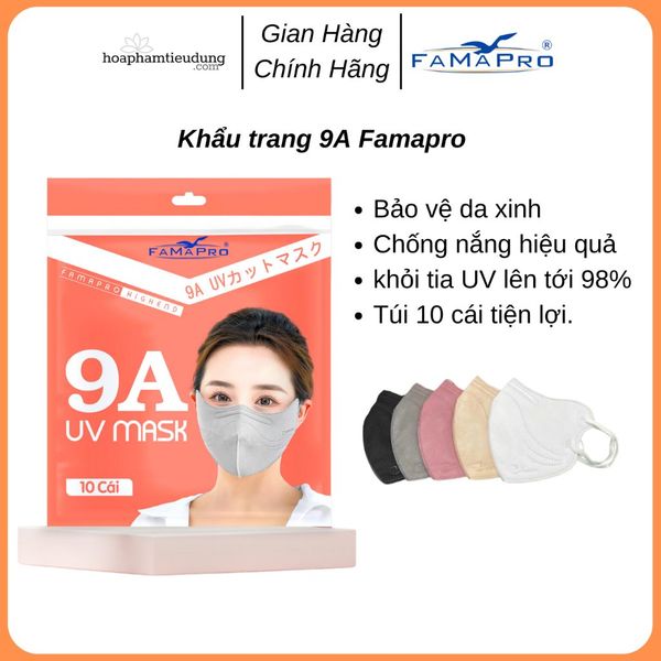  Khẩu trang UV Mask 9A Famapro Nam Anh chính hãng che toàn mặt đủ màu 