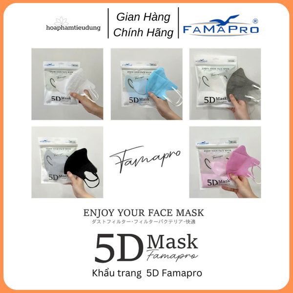  Khẩu trang kháng khuẩn 3 lớp 5D mask Famapro Nam Anh 