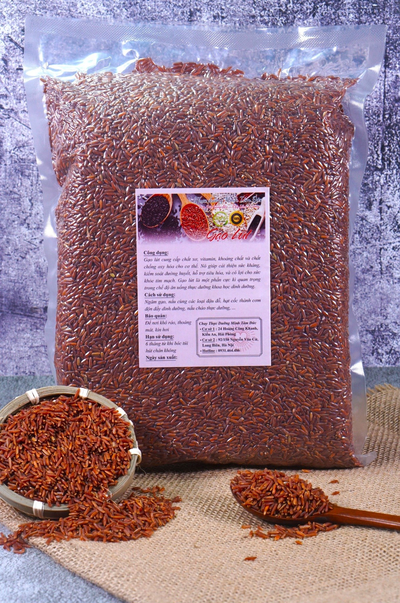 Gạo Lứt Huyết Rồng túi 2kg