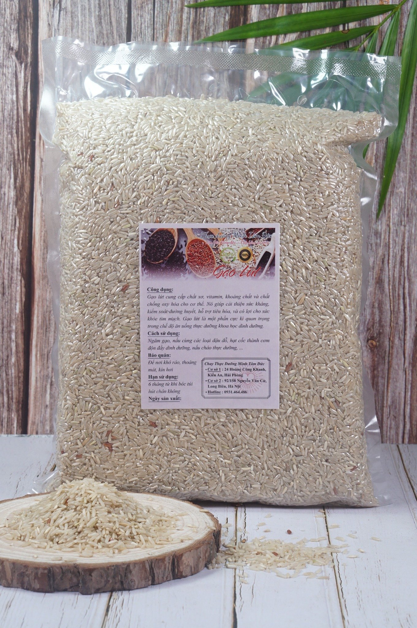 Gạo Lứt Nương Trắng túi 2kg