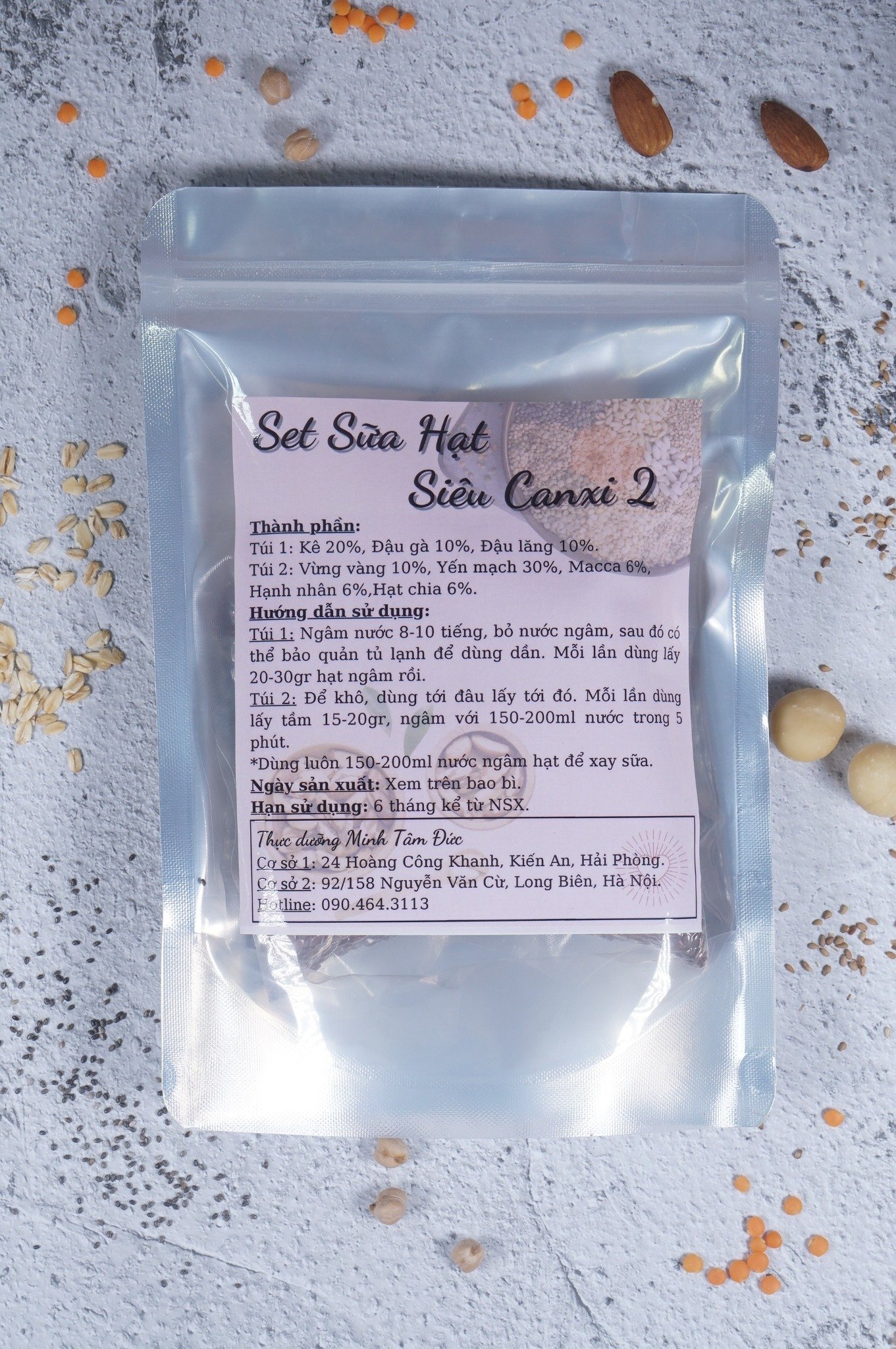 Set Sữa Hạt Siêu Canxi 2 túi 500g