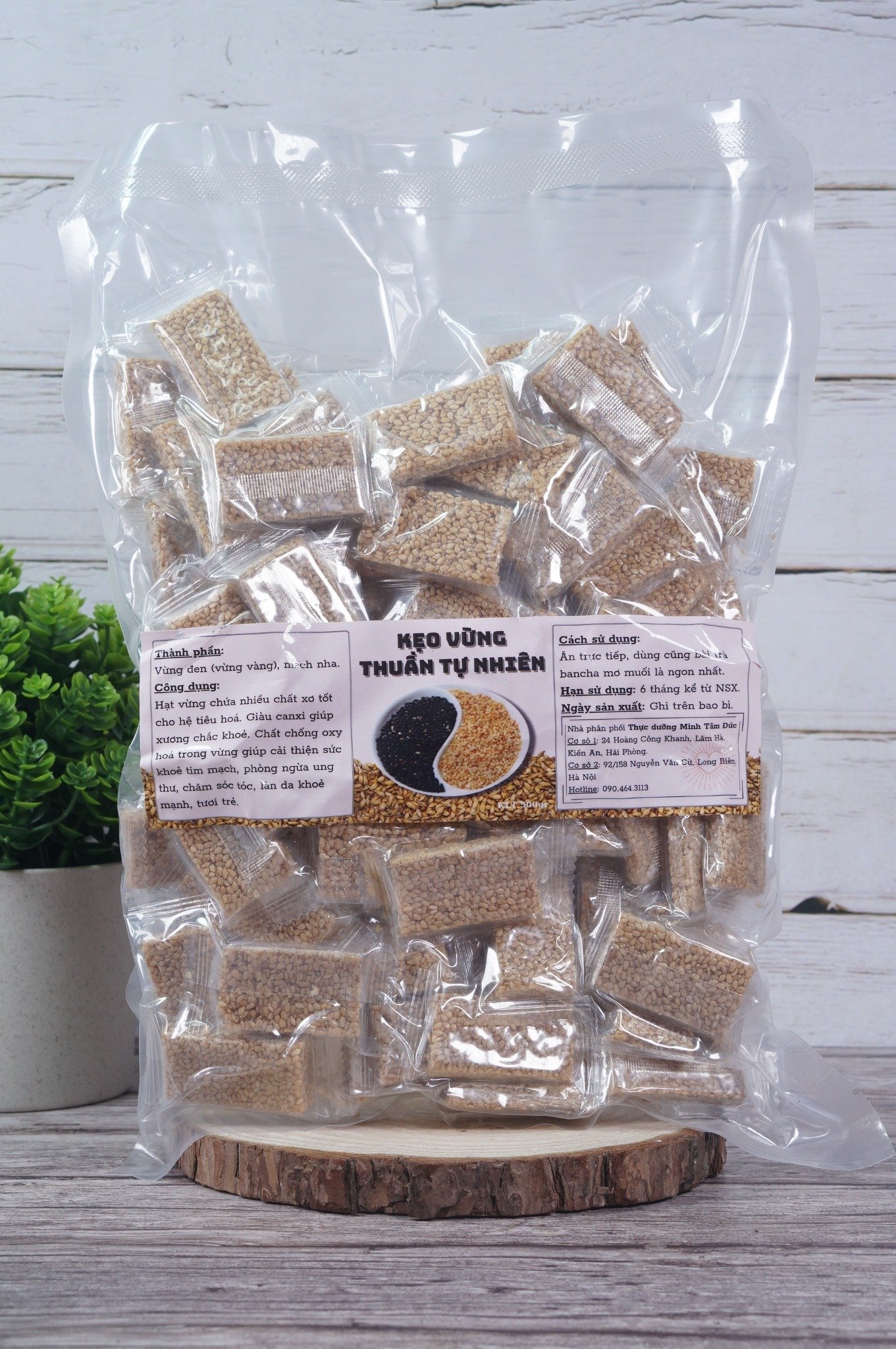 Kẹo vừng vàng thuần tự nhiên (túi nhỏ 300gr)