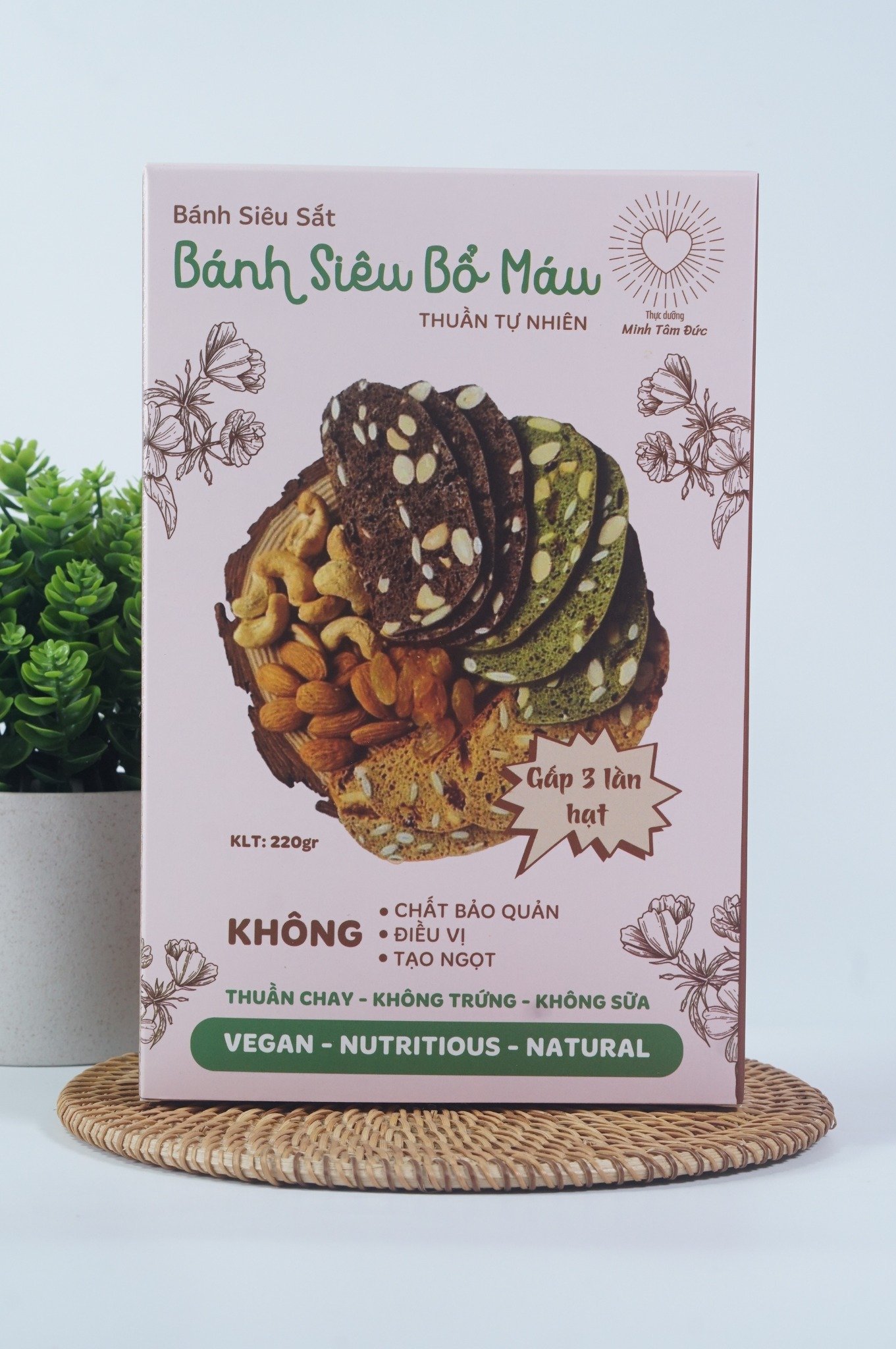 Bánh Siêu Sắt Siêu Bổ Máu Vị Trà Xanh hộp 220g