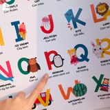  Bảng chữ cái tiếng việt poster dán tường đồ chơi giáo dục sớm Lalala baby kích thước 40x60cm 