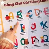  Bảng chữ cái tiếng việt poster dán tường đồ chơi giáo dục sớm Lalala baby kích thước 40x60cm 