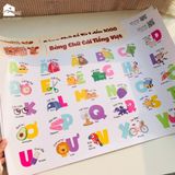  Bảng chữ cái tiếng việt poster dán tường đồ chơi giáo dục sớm Lalala baby kích thước 40x60cm 