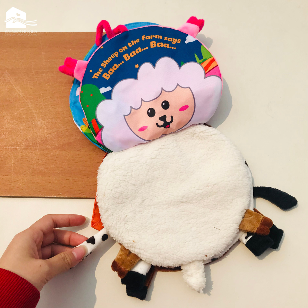  Đồ chơi vải The animals on the farm Lalala Baby đa tương tác lật mở sột soạt thú vị cho trẻ 0 - 5 tuổi 