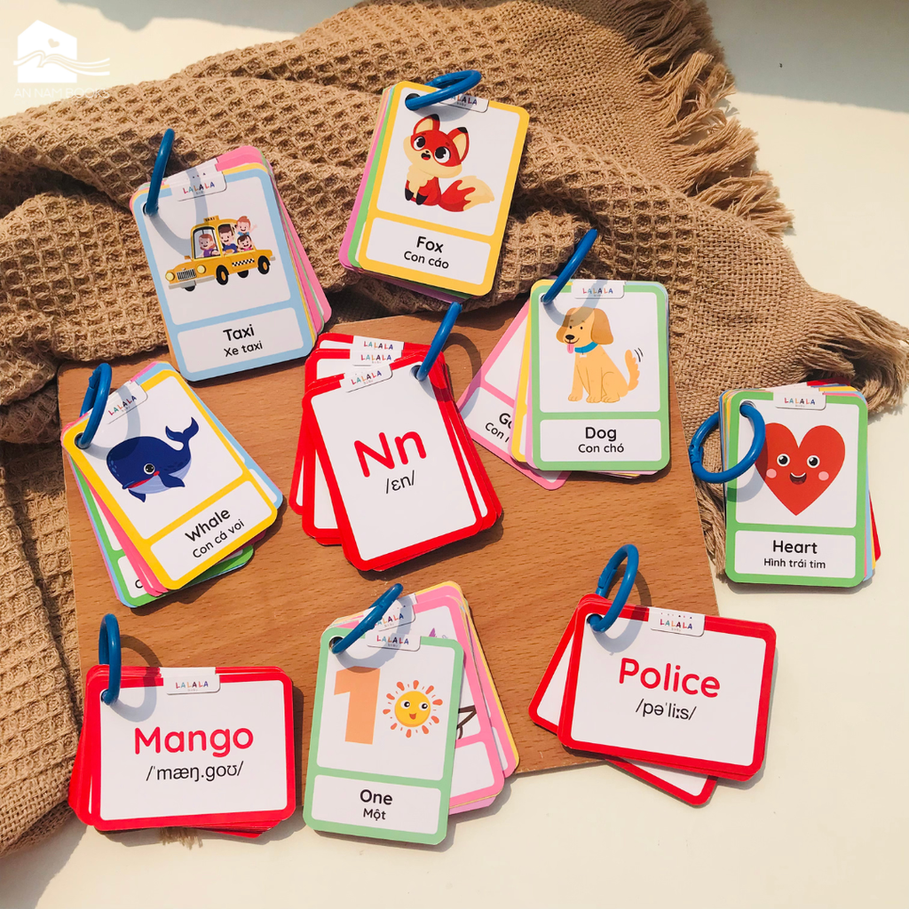  Thẻ học thông minh Mini Flashcard song ngữ Anh - Việt nhiều chủ đề cho bé 