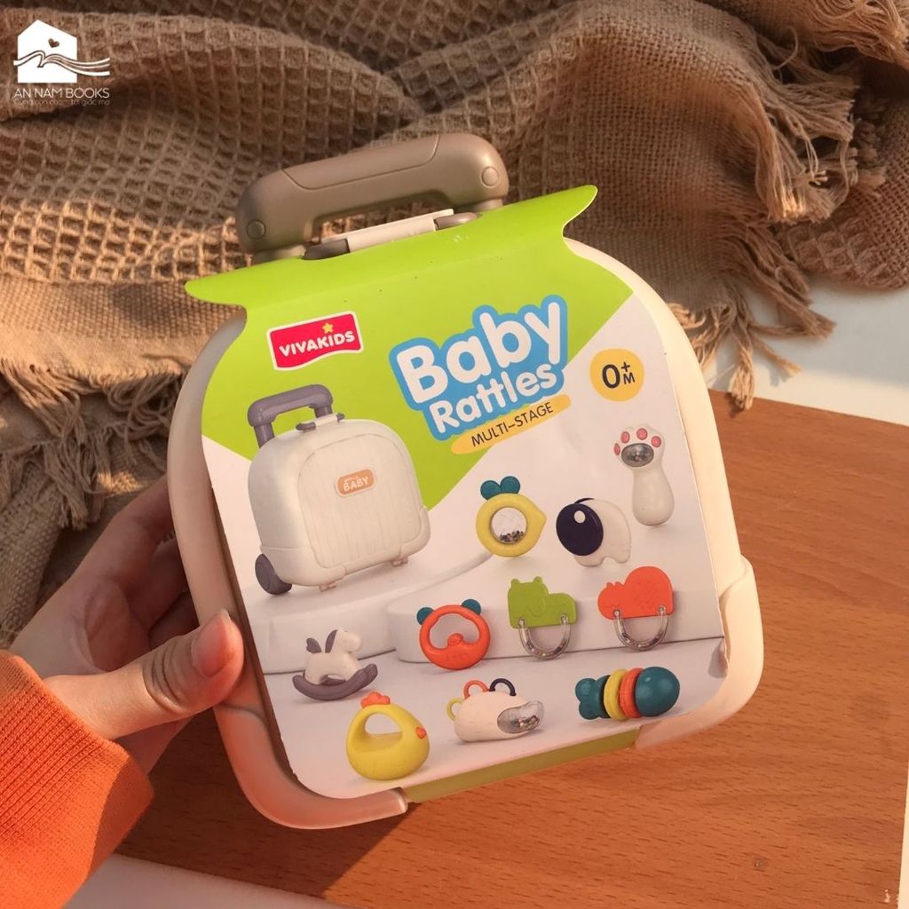  Bộ đồ chơi xúc xắc, gặm nướu 10 chi tiết Sankid có thể tiệt trùng cho bé sơ sinh kèm hộp đựng 