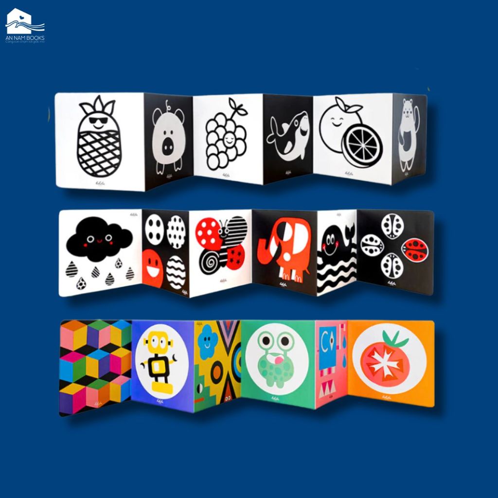  Combo 3 thẻ gấp KÍCH THÍCH THỊ GIÁC cho bé sơ sinh Lalala Baby giúp bé phát triển toàn diện 