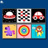  Bộ 6 thẻ dán tường KÍCH THÍCH THỊ GIÁC cho bé sơ sinh Lalala Baby giúp bé phát triển toàn diện (Bán lẻ) 