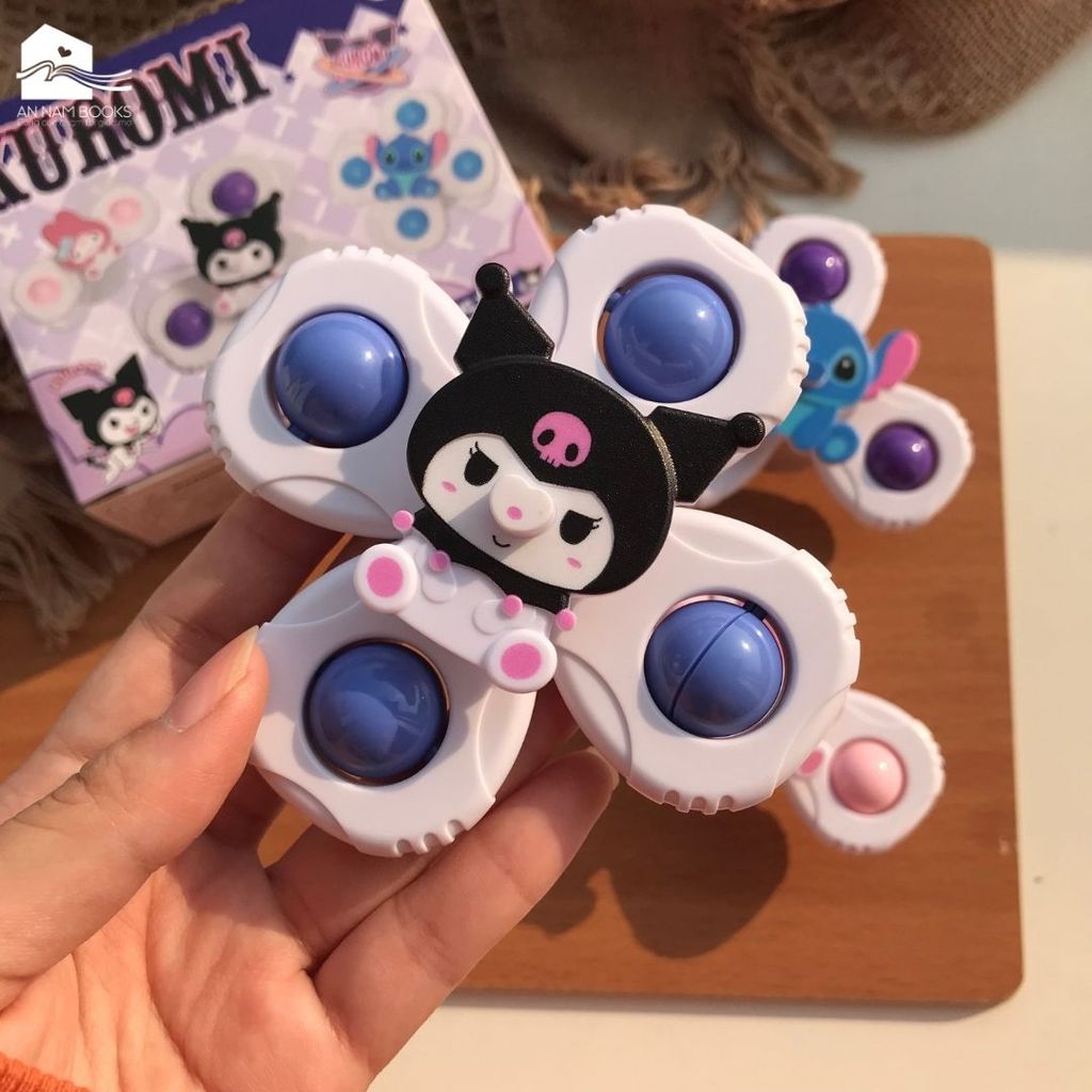  Con quay hồi chuyển đầu ngón tay KOROMI, Đồ chơi quay cốc hút hoạt hình, Đồ chơi Spinner bằng nhựa động vật 