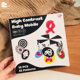  Bộ treo cũi nôi đen trắng - màu cho bé Lalala Baby, 10 thẻ gắn nhãn theo độ tuổi - Giáo dục sớm kích thích thị giác 