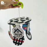  Bộ treo cũi nôi đen trắng - màu cho bé Lalala Baby, 10 thẻ gắn nhãn theo độ tuổi - Giáo dục sớm kích thích thị giác 