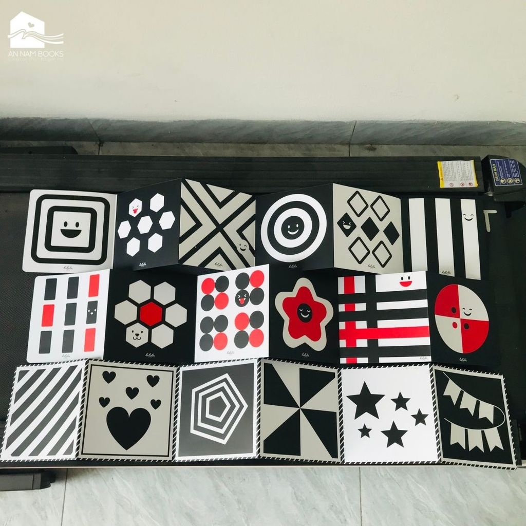  Bộ 6 thẻ dán tường KÍCH THÍCH THỊ GIÁC cho bé sơ sinh Lalala Baby giúp bé phát triển toàn diện 