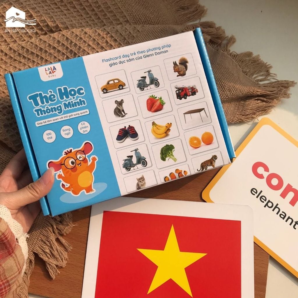 Bộ thẻ học thông minh Flashcard cho bé chuẩn Glenn Doman giáo giục sớm Lalala baby song ngữ Anh Việt 