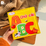  Sách Vải Cho Bé Sơ Sinh Lalala Baby đa Tương Tác thị giác. My Very First book 8 chủ đề 15x15cm, 12 trang 