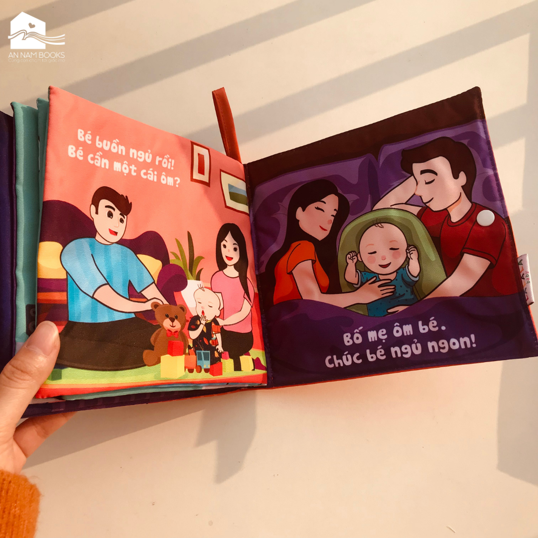  Sách vải đa tương tác Lalala Baby nhiều chủ đề, kích thước lớn 18x18cm 