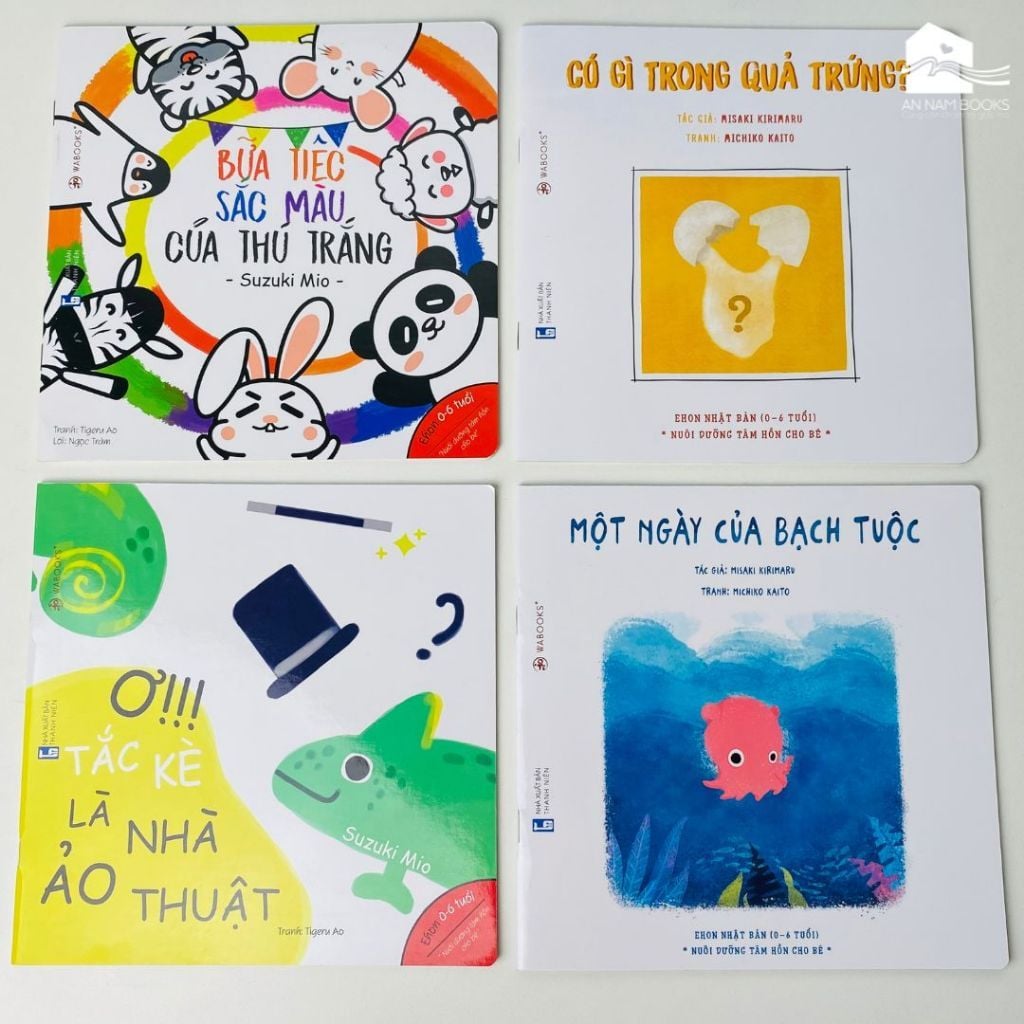  Sách Ehon Nhật Bản cho bé 0-6 tuổi - Điều kỳ diệu của sắc màu - Combo 4 cuốn 