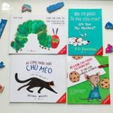  Sách Song ngữ kinh điển Combo 4 cuốn:Chú sâu háu ăn-Mẹ có phải là mẹ của con-Nếu bạn cho chuột cái bánh quy-Ai cũng nhìn 