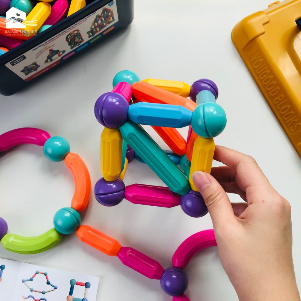  Đồ chơi - Bộ xếp hình Nam châm 72 chi tiết - Đồ chơi xếp hình từ tính - Thông Minh An Toàn Cho Bé 