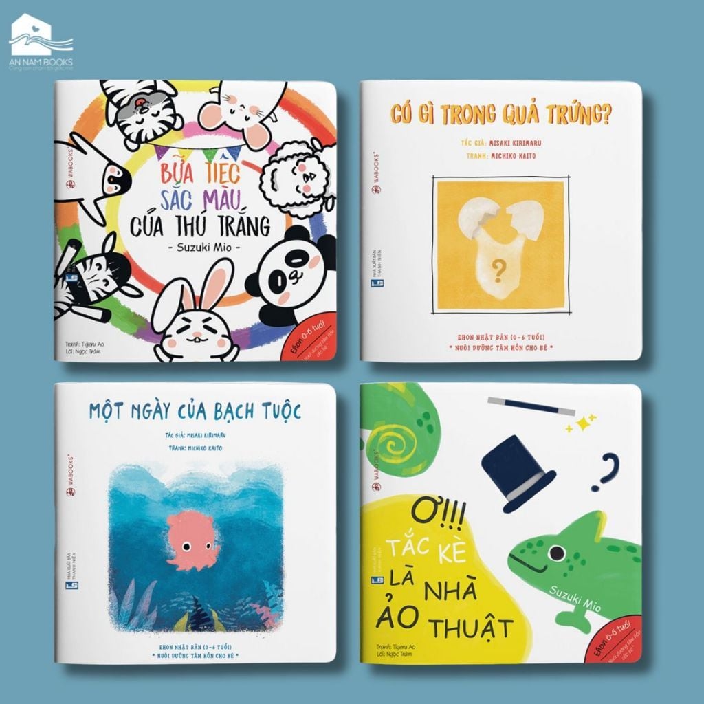  Sách Ehon Nhật Bản cho bé 0-6 tuổi - Điều kỳ diệu của sắc màu - Combo 4 cuốn 