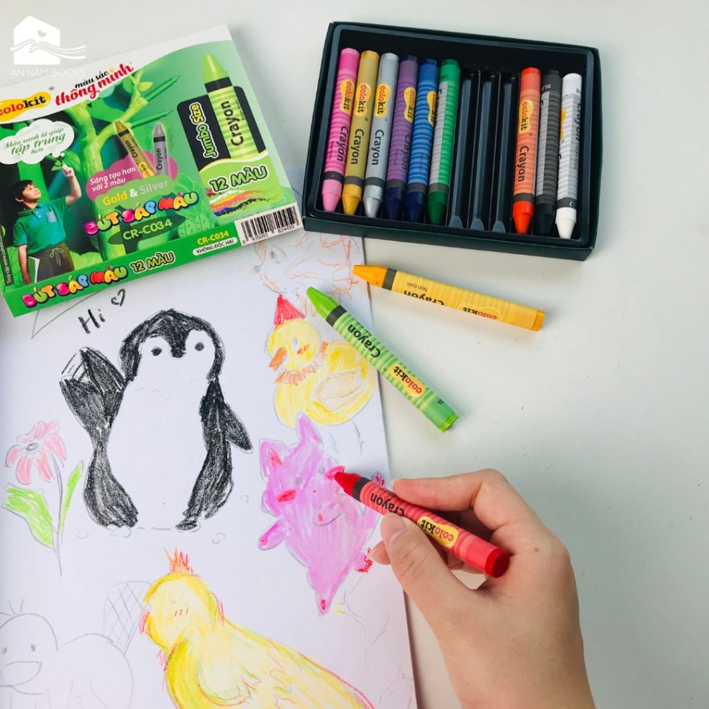  Bút sáp màu Jumbo 12 màu Thiên Long Colokit CR-C034 - Màu cao cấp 