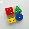 Đồ chơi - Thả hình khối gỗ 4 cọc vuông
