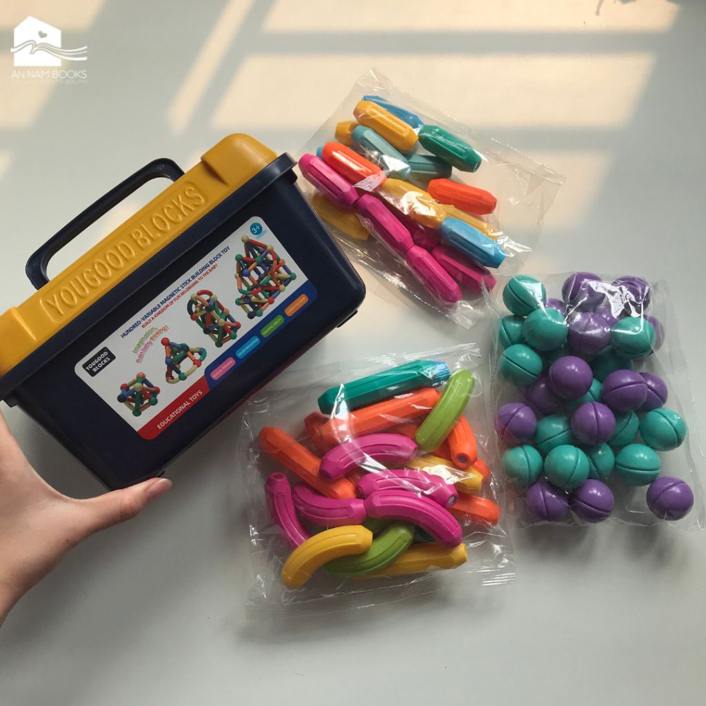  Đồ chơi - Bộ xếp hình Nam châm 72 chi tiết - Đồ chơi xếp hình từ tính - Thông Minh An Toàn Cho Bé 