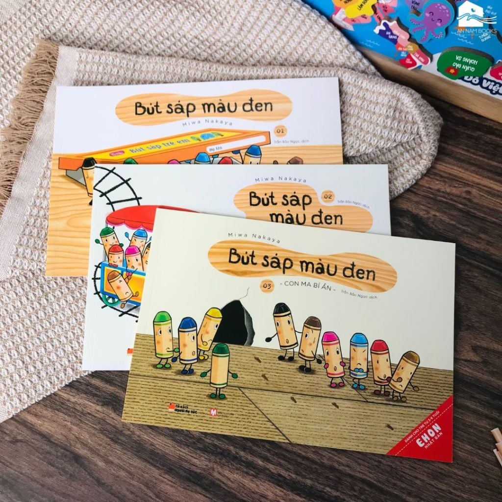  Sách Combo Ehon Nhật Bản - Bút Sáp Màu Đen (Bộ 3 tập) 