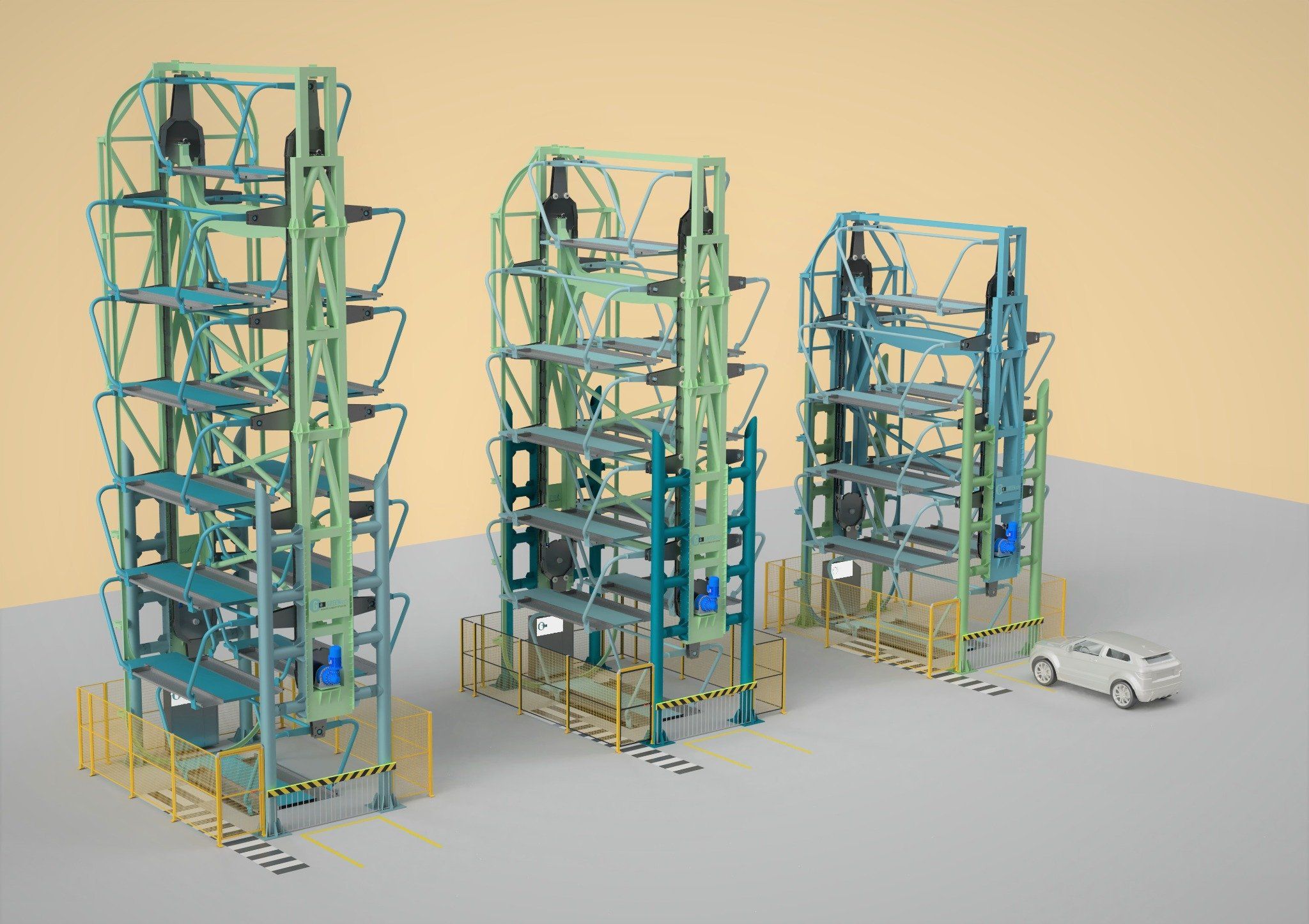  Hệ thống đỗ xe thông minh dạng Quay vòng đứng - Rotary Parking System 
