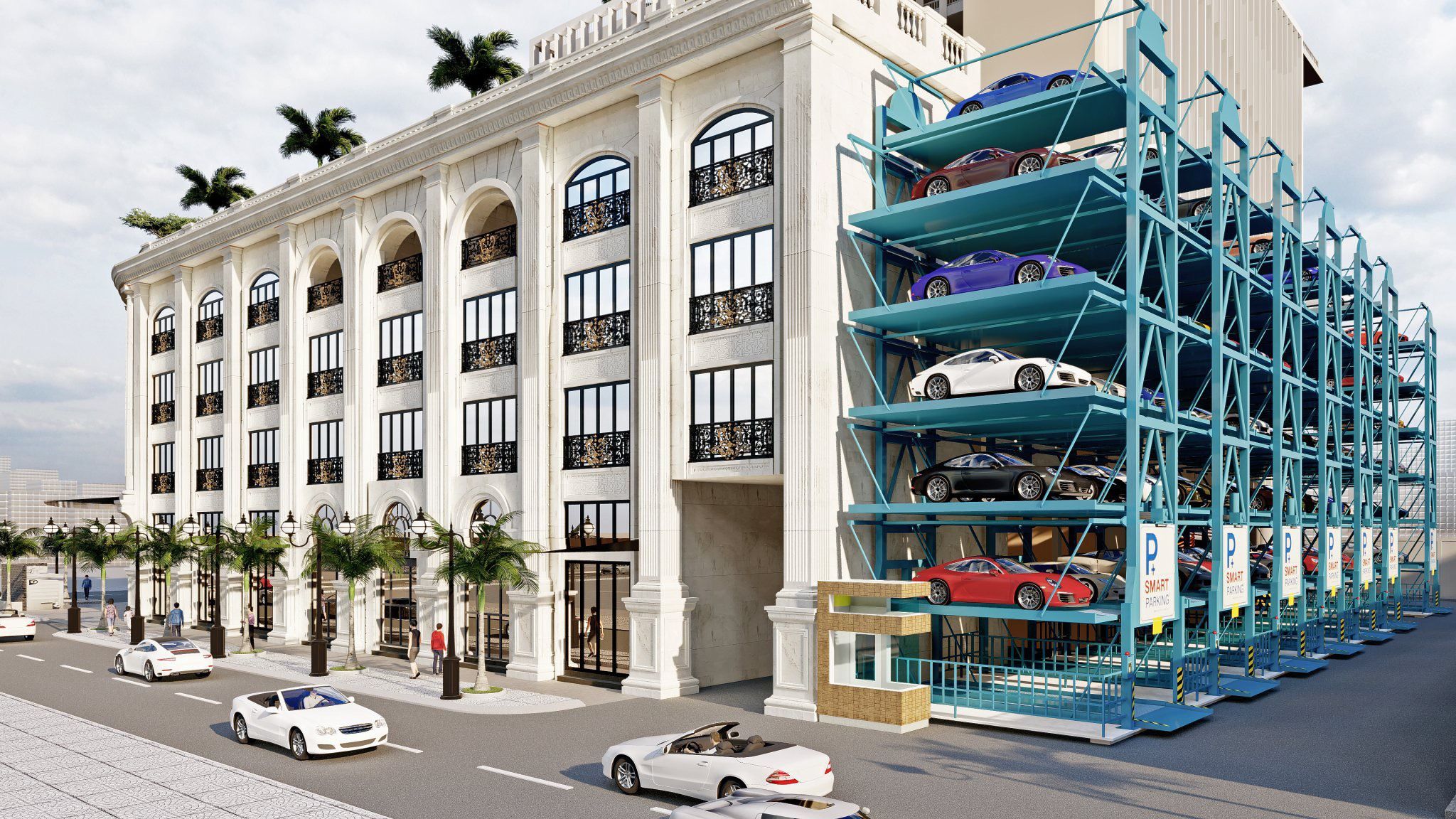  Hệ thống đỗ xe thông minh dạng Quay vòng đứng - Rotary Parking System 
