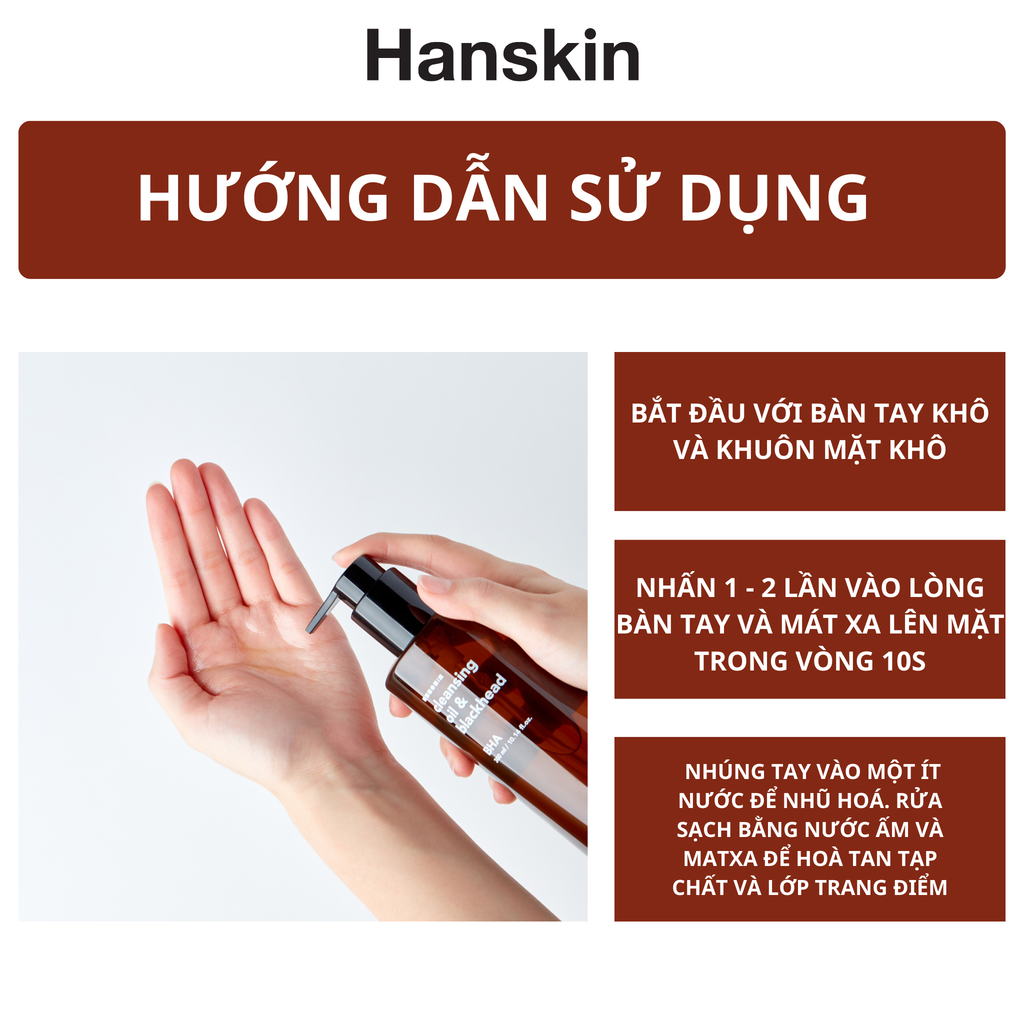 Dầu Tẩy Trang Tẩy Tế Bào Chết HANSKIN PORE CLEANSING OIL AHA 300ml