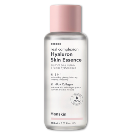 Nước Hoa Hồng Dưỡng Ẩm HANSKIN REAL COMPLEXION HYALURON SKIN ESSENCE 300ml/150ml
