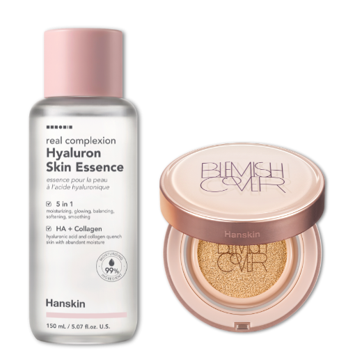 Combo Nước Hoa Hồng Hanskin 300ml & Hanskin Blemish Cover Conceal Cushion Semi-Matte N21(+Refill)