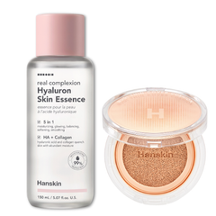Combo Nước Hoa Hồng Hanskin 300ml & Phấn Nước Trang Điểm Hanskin Nudi-Thin Cover Cushion N01 Pure Cream