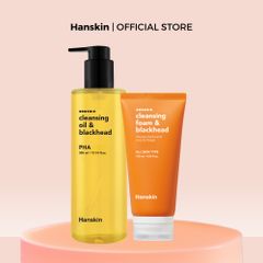 Combo Dầu Tẩy Trang Hanskin AHA/BHA/PHA 300ml & Sửa Rửa Mặt Hanskin Cleansing Foam Blackhead 120ml