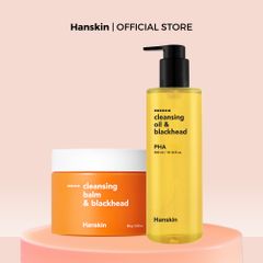 Combo Dầu Tẩy Trang Hanskin AHA/BHA/PHA 300ml & Sáp Tẩy Trang Hanskin Pore Cleansing Balm AHA 80g