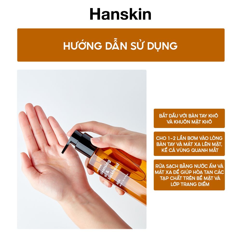 Combo 2 Dầu Tẩy Trang Sạch Sâu Ẩm Mịn Hanskin AHA BHA PHA 300ml