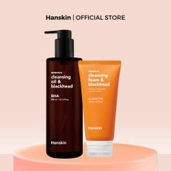 Combo Dầu Tẩy Trang Hanskin AHA/BHA/PHA 300ml & Sửa Rửa Mặt Hanskin Cleansing Foam Blackhead 120ml