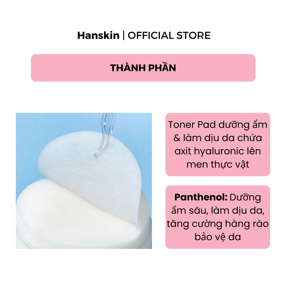 Combo Toner pad cấp ẩm làm dịu da Hanskin & Tinh Chất Dưỡng Sáng Da Hanskin Clearing Niacin Ampoule