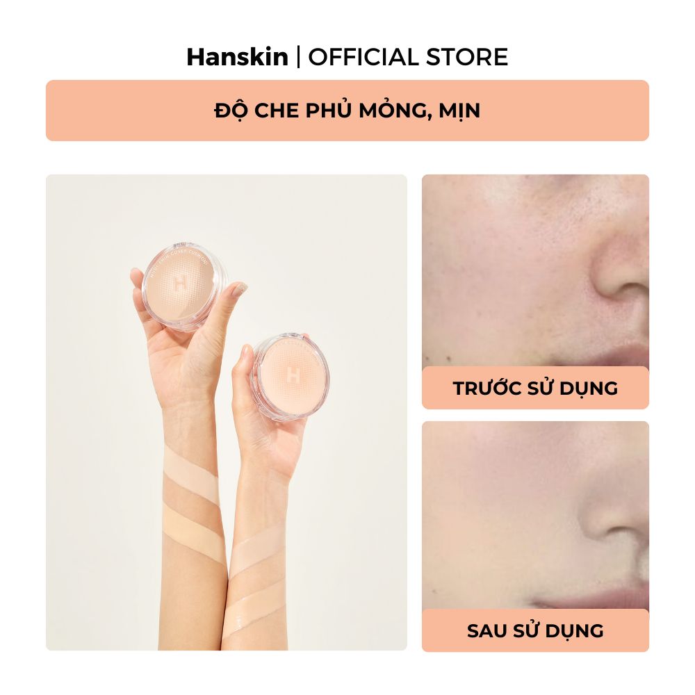 Combo Nước Hoa Hồng Hanskin 300ml & Phấn Nước Trang Điểm Hanskin Nudi-Thin Cover Cushion N01 Pure Cream